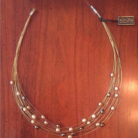 Honora pearl 18” dark gold/bronze multi-strand pearl necklace. NWT❣️ - Picture 4 of 5